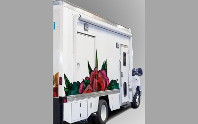 Fresno County Library’s Mobile Literacy Unit, designed with images from Dreamers