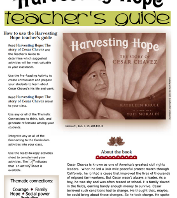 Activity pages for Harvesting hope
